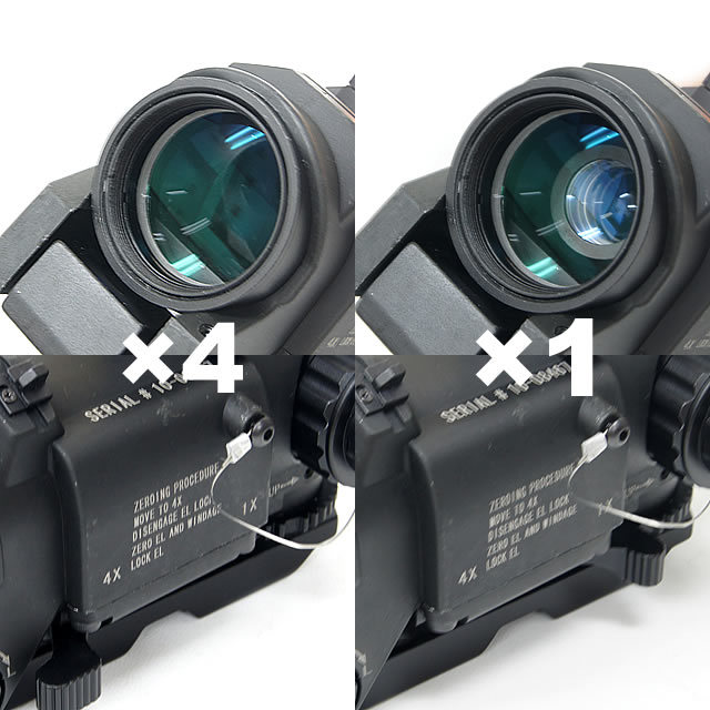 Elcan Specter DR 1X 4X Red Illuminated Scope w/ red dot sight